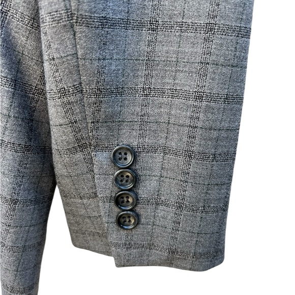 Bonobos Jetsetter Wool Windowpane Standard Fit Blazer/Jacket Men 40R Gray - Picture 5 of 11